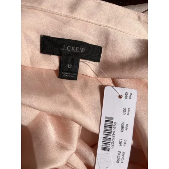 NWT J. Crew Stretch Tailored Bodysuit Silk Light Shell Size 12